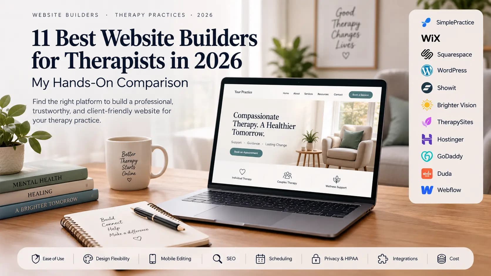 11  Best Website Builders for Therapists in 2026: My Hands-On Comparison
