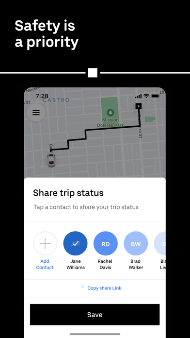 Uber app screenshot