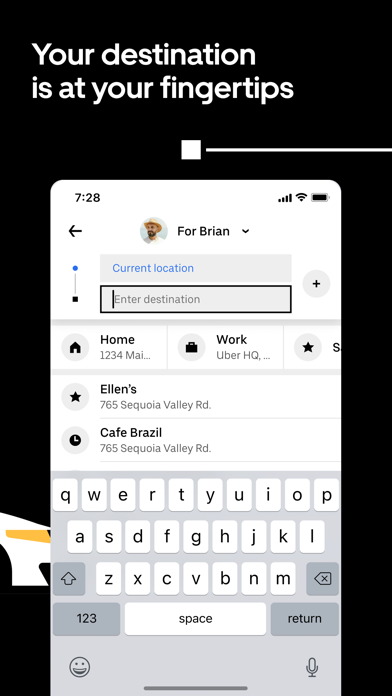 Uber app screenshot