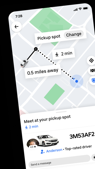 Uber app screenshot
