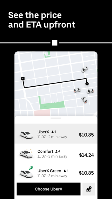Uber app screenshot