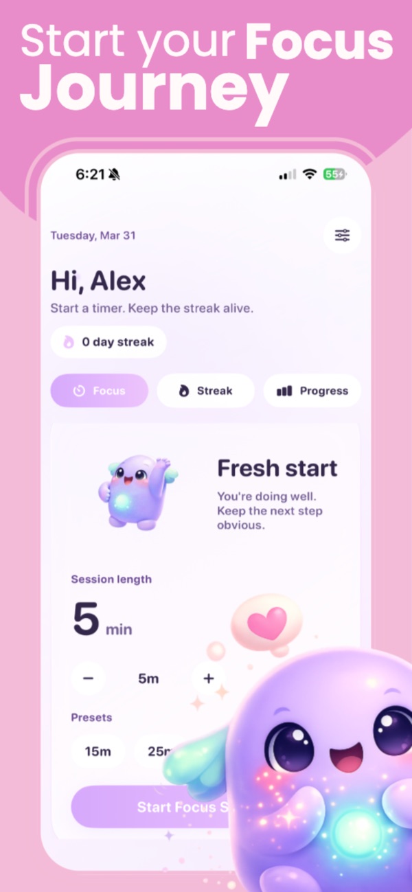 ADHD Focus Timer App screenshot