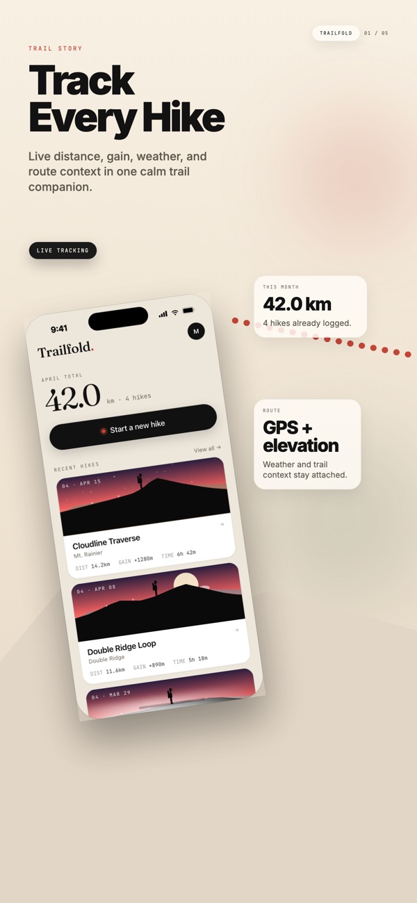 Hike Log & Replay - Trailfold screenshot