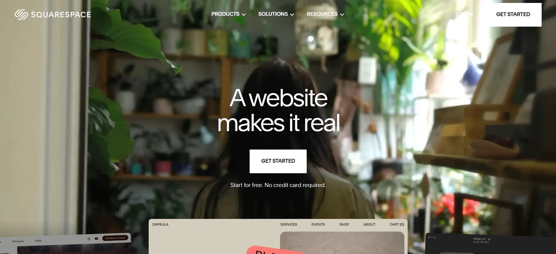 Squarespace homepage screenshot
