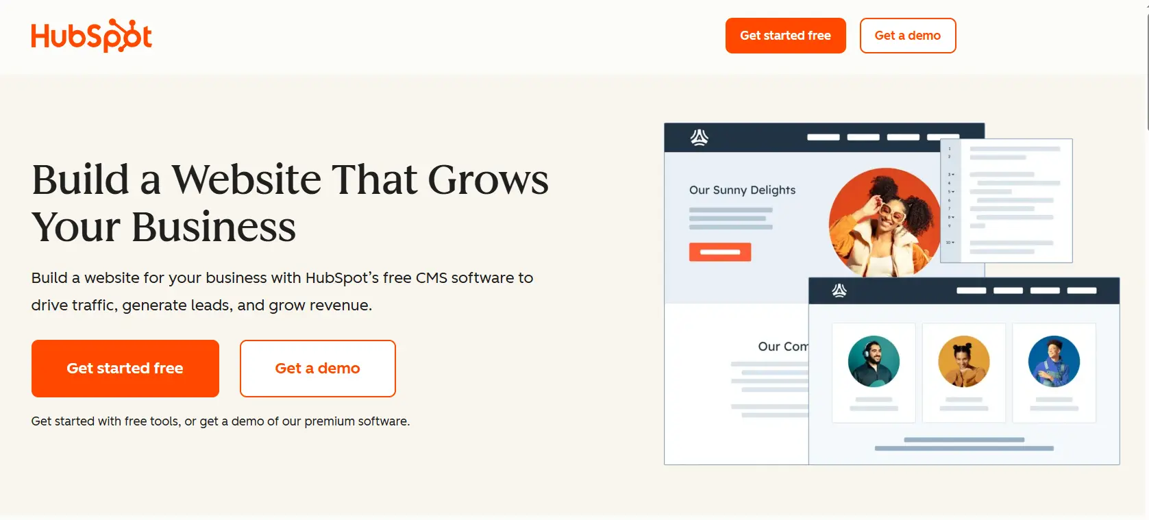 hubspot website builder page