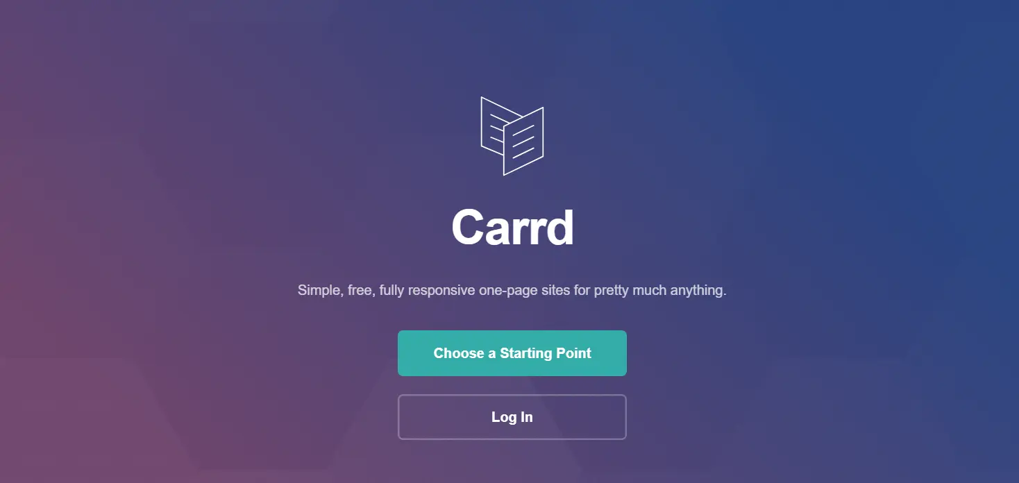 Carrd homepage screenshot