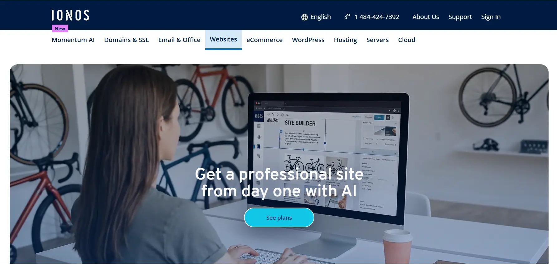 ionos website builder page screenshot